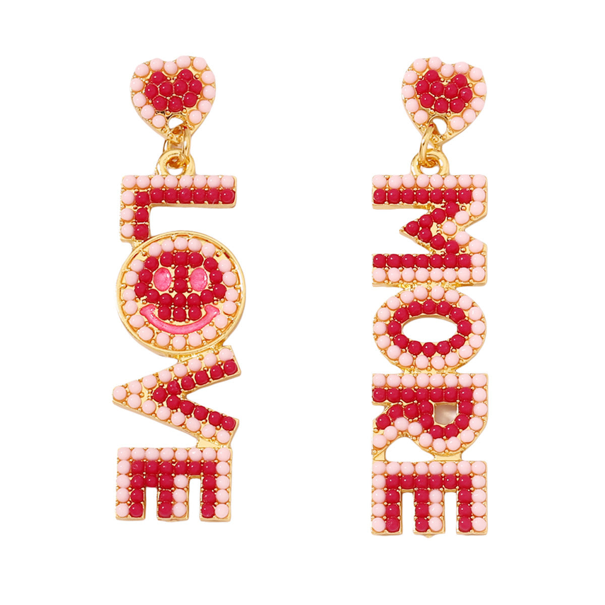 Wholesale Valentine's Day LOVE Rice Bead Earrings